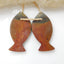 Natural Red Creek Jasper Carved fish Earring Beads 33x20x4mm, 7.9g