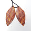 Natural Red Creek Jasper Carved leaf Earring Beads 31x14x5mm, 4.9g