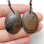 Natural Black Septarian Jasper Earring Beads 28X20X4mm, 7.7g