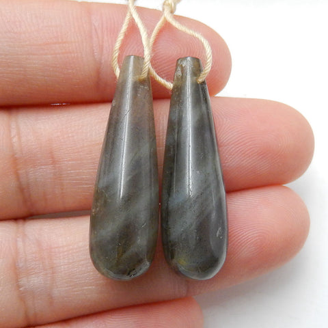 Natural Labradorite Earring Beads 30x9mm, 6.9g