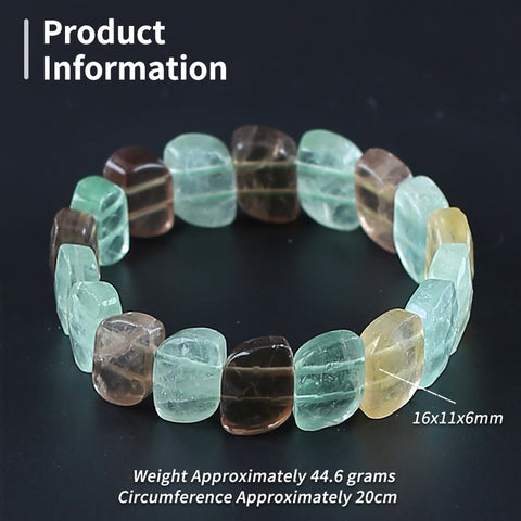 Natural Fluorite Bracelet 16*11*6mm, 20cm length, 44.6g