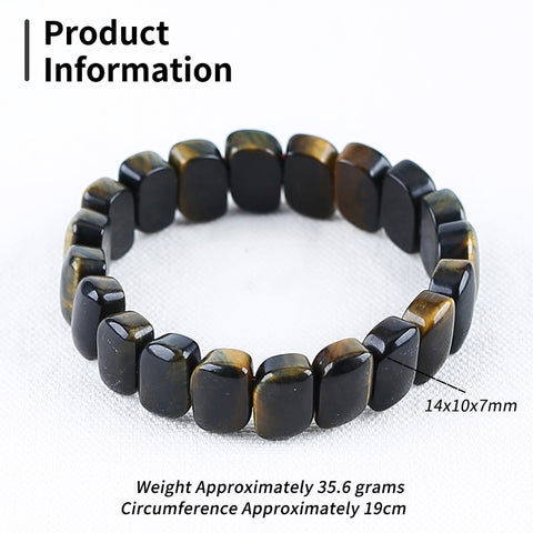 Natural Tiger's Eye Bracelet 14*10*7mm, 19cm length, 35.6g