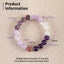 BITEFU Handmade Natural Amethyst And White Quartz, Kunzite And Agate，Colorful Gemstone Bracelet, Unique Gemstone Jewelry , 27.4g