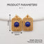 BITEFU 1Pair Silver Gold Plated Natural High Quality Lapis Lazuli Rectangle Gemstone Earring beads 8.3g