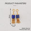 BITEFU 1 Pair Silver Gold Plated Natural High Quality Lapis Lazuli Cylindrical Tassel Gemstone Earring Beads 3g