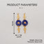 BITEFU 1Pair Silver Gold Plated Natural High Quality Lapis Lazuli Auspicious Clouds Flat Round Gemstone Earring beads 3.6g