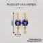 BITEFU 1Pair Silver Gold Plated Natural High Quality Lapis Lazuli Auspicious Clouds Flat Round Gemstone Earring beads 2.8g