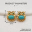 BITEFU 1Pair Silver Gold Plated Natural Turquoise Owl Shape Gemstone Earring Beads, Jewelry DIY Making, 1.9g