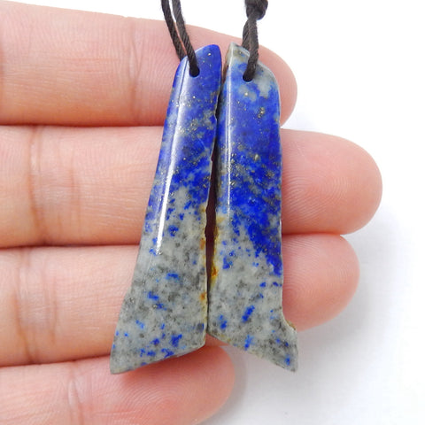 Natural Lapis Lazuli Earring Beads 41x14x4mm, 8.1g