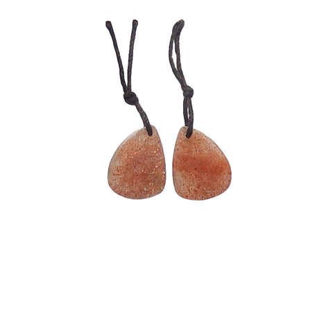 Boucles d'oreilles Sunstone Stone Pair, pierre pour la fabrication de boucles d'oreilles, 18x11x4mm, 2.4g