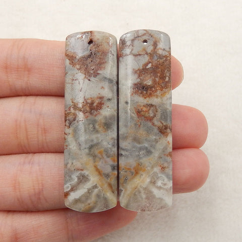 Natural Crazy Lace Agate Earring Beads 45x13x4mm, 9.4g