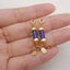 1 Pair Silver Gold Plated Natural High Quality Lapis Lazuli Gemstone Earring Beads,Jewelry DIY Making,33x5mm, 3g