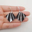 Best Gemstone Jewelry Gift! 925 Sterling Silver Natural Obsidian And MOP Intarsia Gemstone Earrings, Unique Earrings, 43x27x2mm, 5.3g