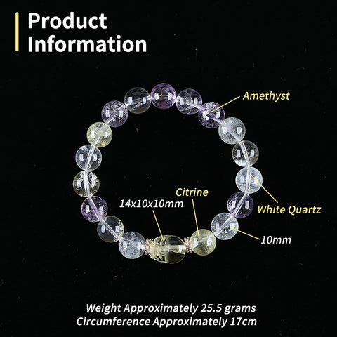 Handmade Natural  Unique Gemstone Jewelry Gift, Colorful Bracelet, 17cm, 10mm, 25.5g