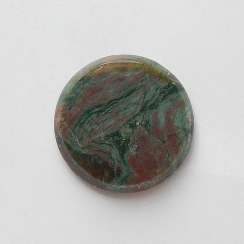 Natural Camouflage Jasper Round Gemstone Cabochon, 19x3mm, 2g - MyGemGarden