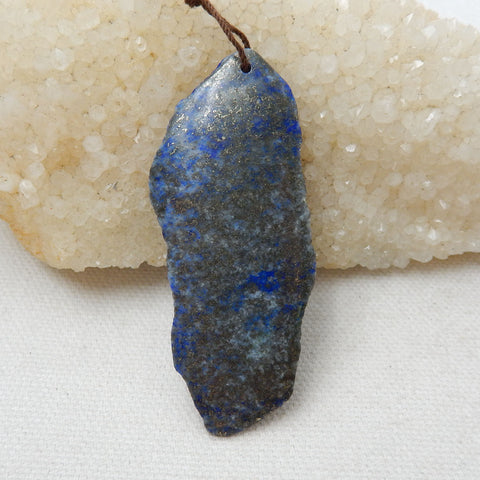 Nugget Lapis Lazuli Material Gemstone Pendant Bead, 65x26x6mm, 17.9g - MyGemGarden