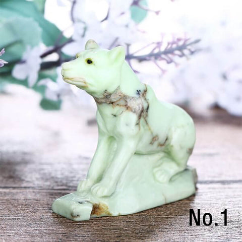 Sale 1 piece Carved Lemon Jade Gemstone animal Cabochon, Dog, Cat, Rabbit, Squirrel - MyGemGarden