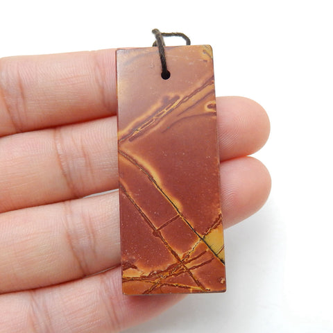 Natural Multi-Color Picasso jasper Gemstone Pendant, Natural Stone Jewelry, 48x20x5mm, 11.5g - MyGemGarden