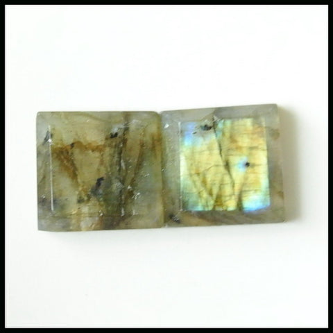 Natural Labradorite Gemstone Cabochon Pair 14x5mm,4.8g - MyGemGarden