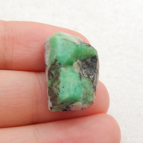 Natural Stone Emerald Green Raw Material, Gemstone Rough, 18x13x9mm, 3.2g - MyGemGarden