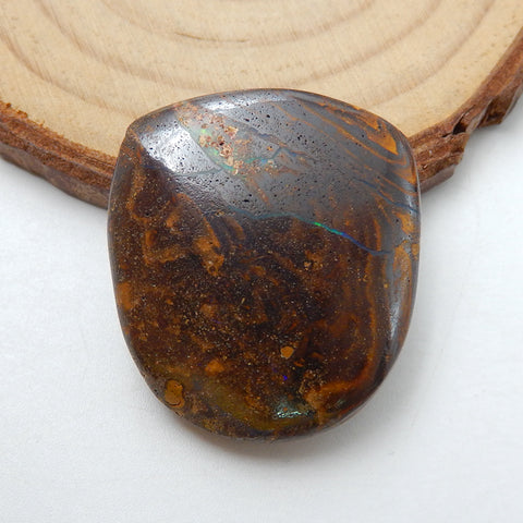 Natural Boulder opal Gemstone Cabochon, 28x25x9mm, 11.4g - MyGemGarden