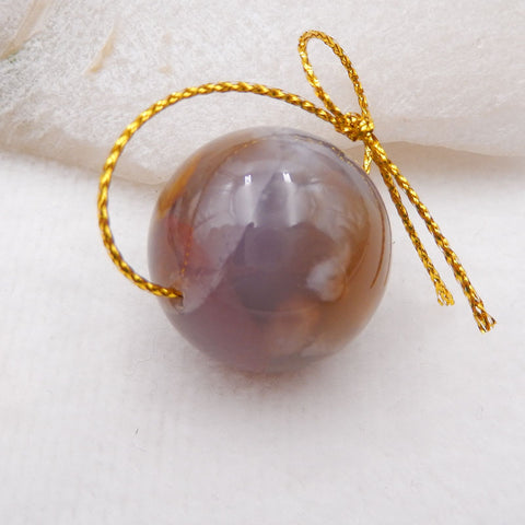 1 pierre pendentif en agate rouge sphérique, 24 mm, 19,0 g