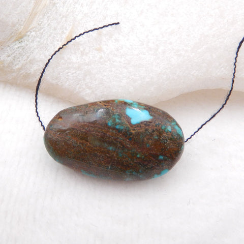 Cabochon en pierres précieuses turquoise à dos plat, 28 x 12 x 8 mm, 6,9 g