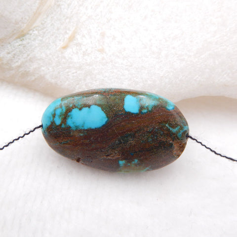 Cabochon en pierres précieuses turquoise à dos plat, 28 x 12 x 8 mm, 6,9 g