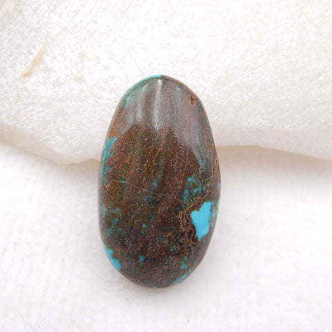 Cabochon en pierres précieuses turquoise à dos plat, 28 x 12 x 8 mm, 6,9 g