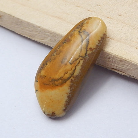 Natural Us Biggs Jasper Gemstone Cabochon, 33x16x5mm, 4.1g - MyGemGarden