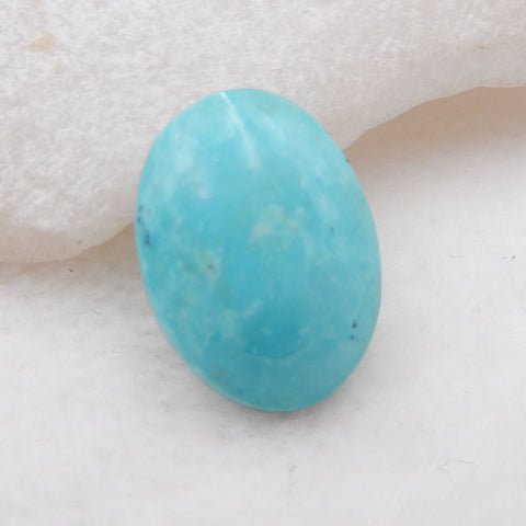 Cabochon de pierre gemme ovale à dos plat turquoise naturel, 18x14x5mm, 2.4g