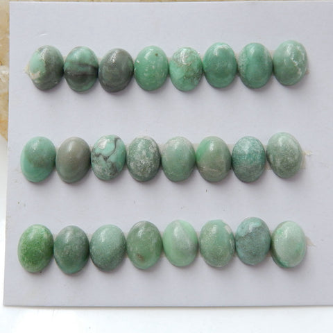 24 PCS Natural Variscite Oval Flatback Gemstone Cabochons, 8x6x4mm, 5.3g - MyGemGarden