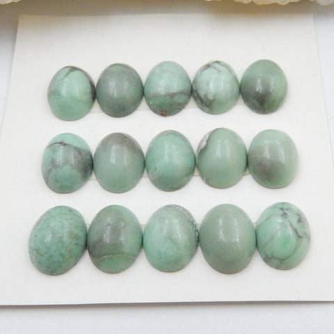 15 PCS Natural Oval Turquoise Gemstone Cabochons, 8x6x3mm, 3.2g - MyGemGarden