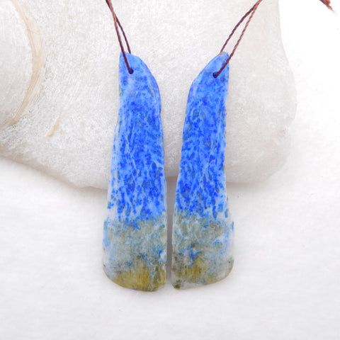 Natural Lapis Lazuli Earring Beads 57x15x4mm, 12.5g