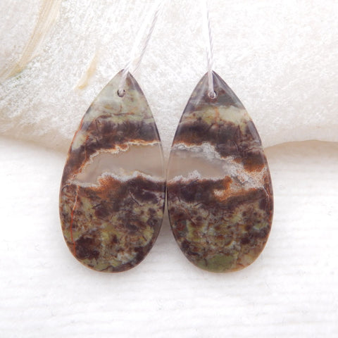 Natural Mushroom Jasper Earring Beads 28X15X4mm, 5.4g