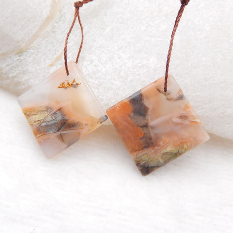 Natural Mushroom Jasper Earring Beads 18x18x4mm, 5.6g