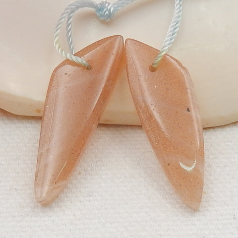 Sunstone Earrings Stone Pair, stone for earrings making, 30x10x4mm, 3.8g - MyGemGarden