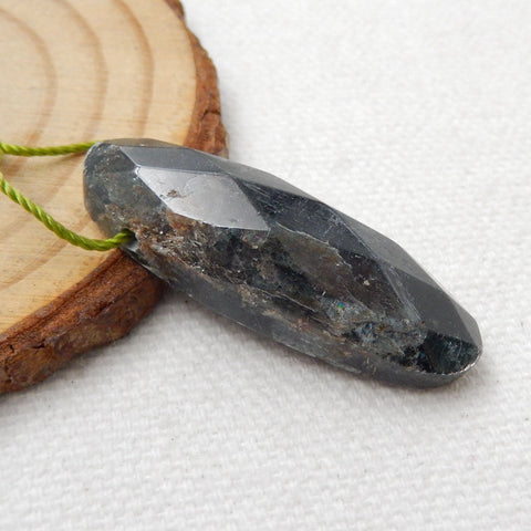 Natural Blue Kyanite Gemstone Pendant Bead, 35x12x8mm, 7.5g - MyGemGarden