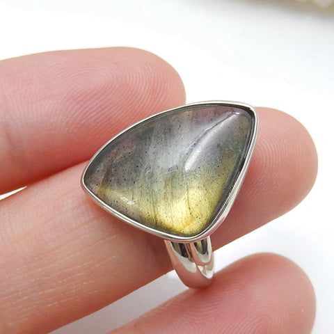 Wholesale 1 piece Labradorite Ring handmade customizable Ring, silver ring Gift For Her, 5.1g - MyGemGarden