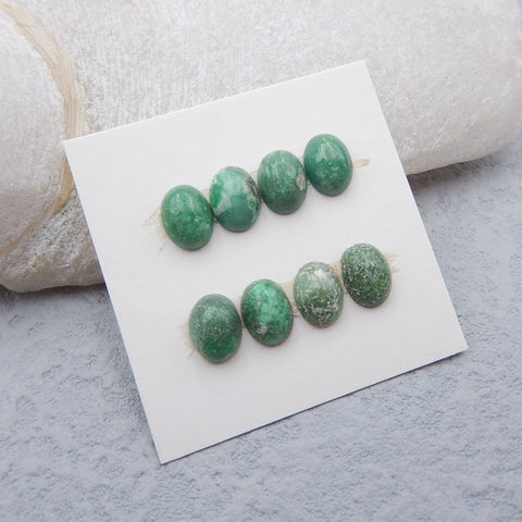 8 PCS Natural Variscite Cabochons 8X6X10mm, 2.4g