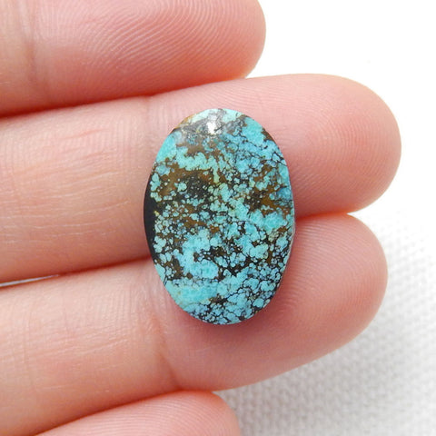 Natural Turquoise Flatback Gemstone Cabochon, 18x12x4mm, 1.6g - MyGemGarden