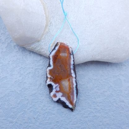 Natural Crazy Lace Agate Pendant Bead 53x23x4mm, 9.5g