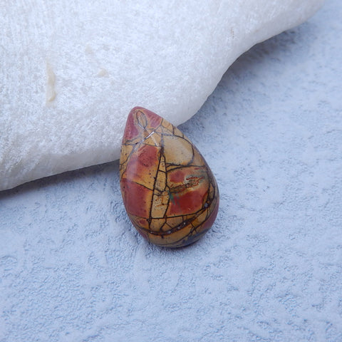 Natural Red Creek Jasper Cabochon 21X14X4mm, 2.2g