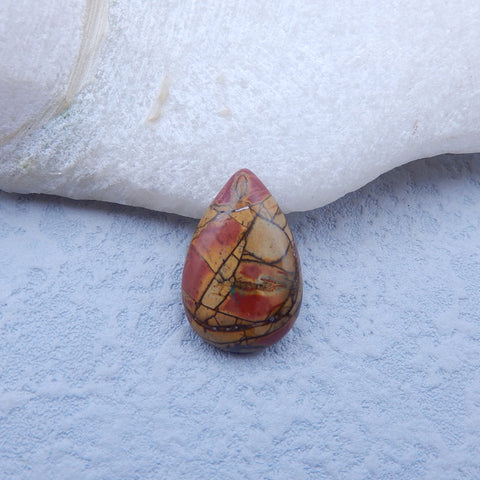 Natural Red Creek Jasper Cabochon 21X14X4mm, 2.2g