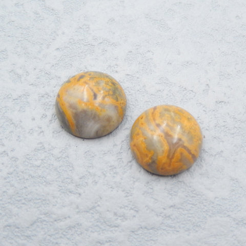 Nouvelle paire de cabochons de pierres précieuses de jaspe jaune, 12 x 5 mm, 2,6 g