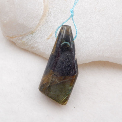 Perles pendentif en labradorite, 38x18x11mm, 11.7g