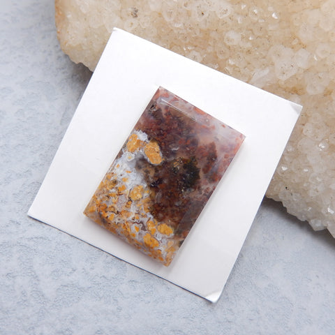 Natural Ocean Jasper Cabochon 28x19x4mm, 4.9g