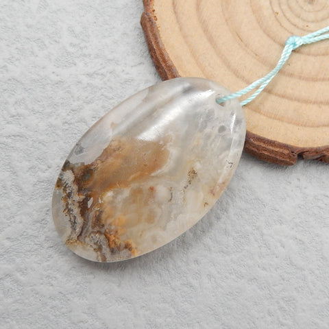 Perle pendentif en agate naturelle, 40 x 26 x 9 mm, 15,96 g