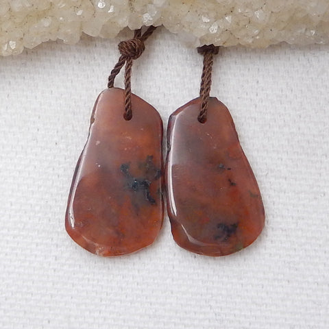 Nugget Agate Earrings Pair, stone for Earrings making, 23x14x3mm, 22x14x3mm, 3.4g - MyGemGarden