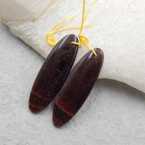 Natural Tiger's Eye Earring Beads 35X11X4mm, 4.6g